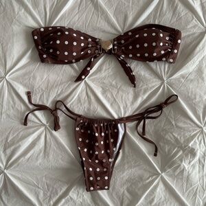 shein polka dot bandeau bikini